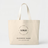 Large Custom Tote Bag with Round Circle Logo Text (Front)
