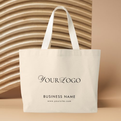 Large Custom Tote Bag With Thin Rectangle Logo