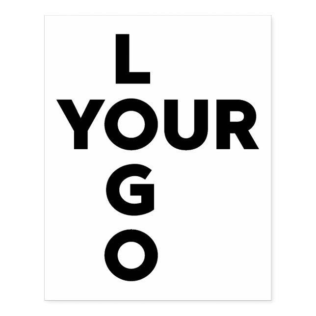 Large Custom Vertical Business Company Logo Rubber Stamp (Imprint)