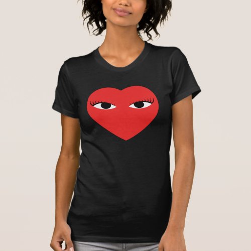 Large Cute Red Heart with Eyes T Shirt