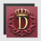 Large D Monogram on Red Velvet (Front/Back)