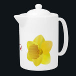 Large Daffodil Tea Pot<br><div class="desc">Brighten your serving table and tea parties with the extra large daffodils that adorn this cheerful tea pot. The Welsh word, "Te", translates to English simply as "Tea".</div>