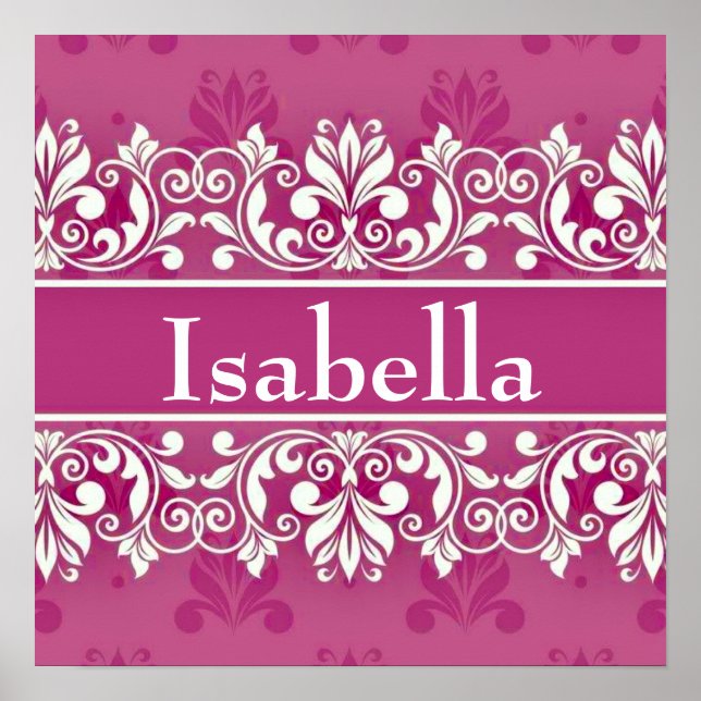 Large Damask frame personalized name   Poster (Front)