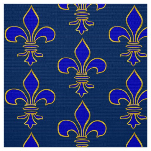 Fleur-de-lis gold blue and gold hanging decoration