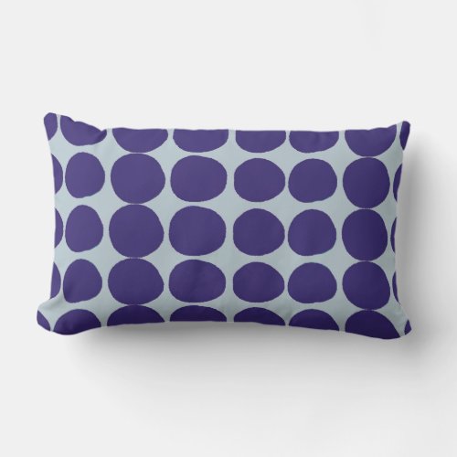 Large dark blue dots lumbar pillow