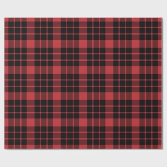 Large Dark Red and Black Plaid Wrapping Paper | Zazzle