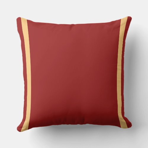  Large Dark Red Yellow Stripe Throw Pillow