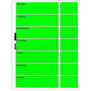 Large Days Of Week w/ Pen Dry Erase Board