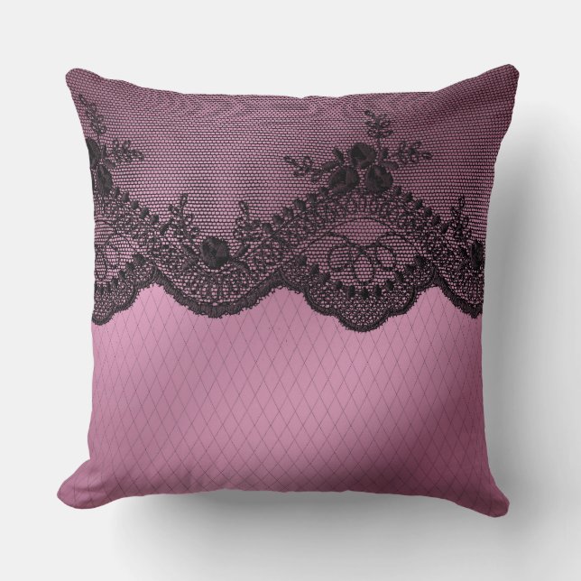 Large Decorative Pillow Rose Lace (Front)