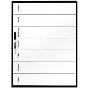 Large Decorative Seven Day Dry Erase Planner Board