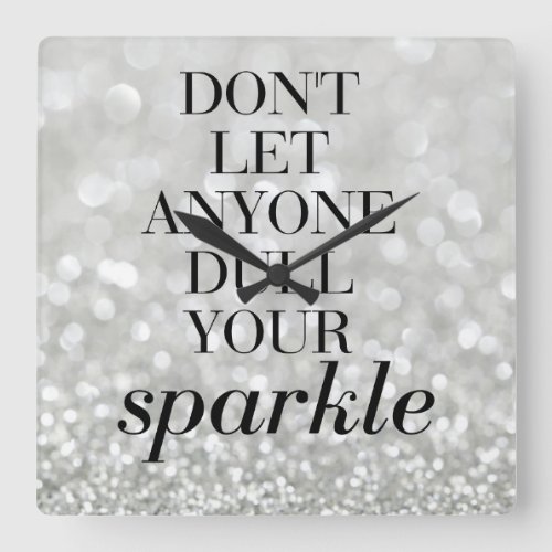 Large Decorative Wall Clock Sparkle Quote