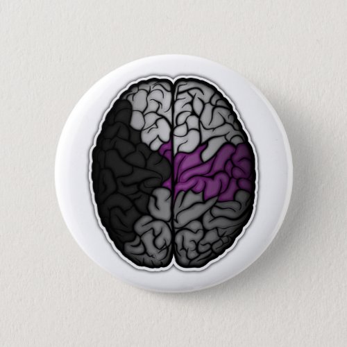 Large Demisexual Pride Flag Colored Brain Vector Pinback Button