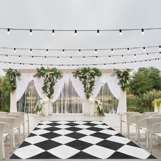 Large Diamond Faux Marble Dance Floor Ceremony - Outdoor Rug