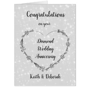 Large Diamond Wedding Anniversary design Card