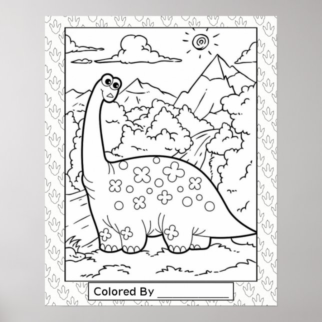 Large Dinosaur Poster to Color (Front)