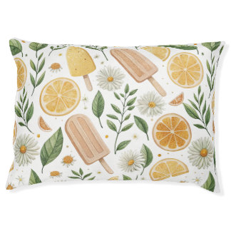 Large Dog Bed – Lemon Popsicle & Daisy Citrus Desi