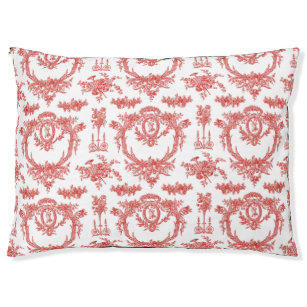 Large Dog Bed Marie Toile strawberry2