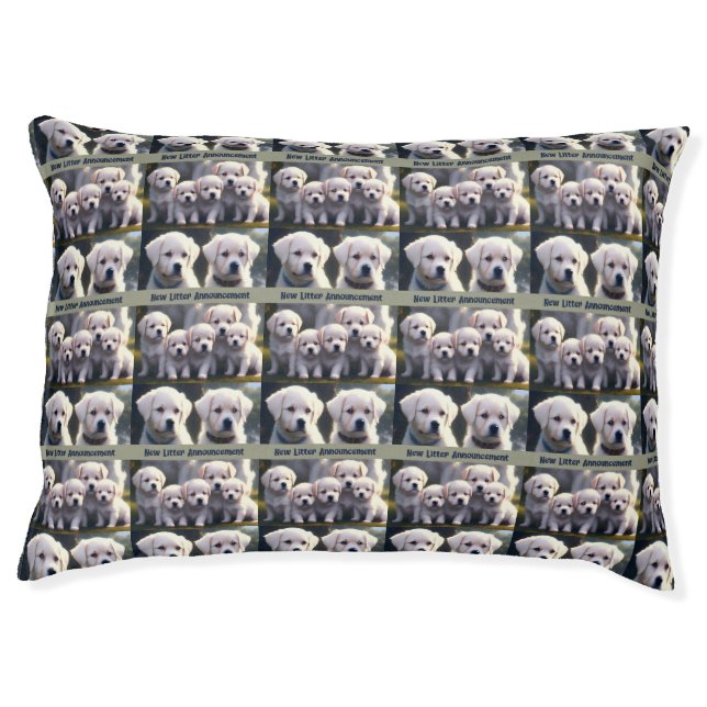 Large Dog Bed with Litter of White Dogs (Front)