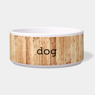 Large “dog” ceramic dog bowl – wood