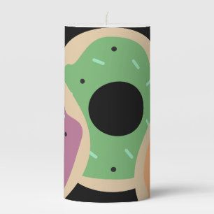 Large Donuts Sprinkles Happy Halloween Pillar Candle