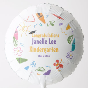 Large Doodle Kindergarten Graduation Party Balloon