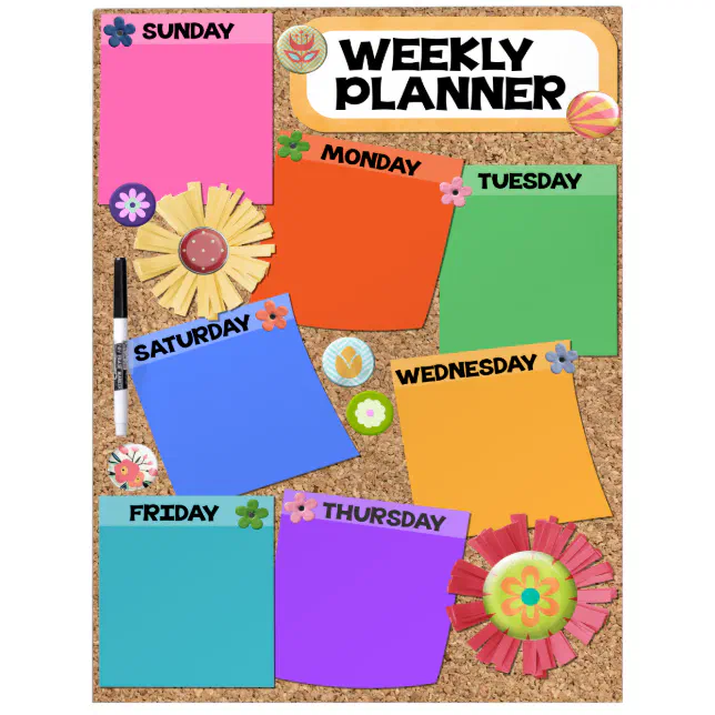 Large Dry Erase Board, Weekly Planner DryErase Board Zazzle