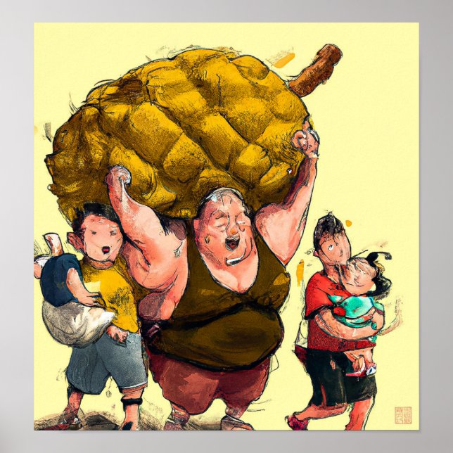 Large Durian - Canvas Art Print (Front)