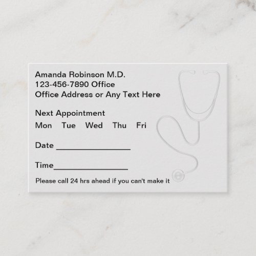 Large Easy To Read Budget Appointment Cards