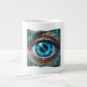 Large Electric Blue Eye In Fantasy Scene Giant Coffee Mug