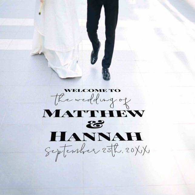 Large Elegant Custom Wedding Decor Welcome Sign Floor Decals (Wedding)