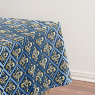 Large Elegant Fleur De Lis Tablecloth