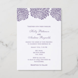 Large Elegant Flowers Wedding Couple Letterpress Photo Cards