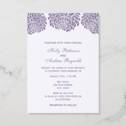 Large Elegant Flowers Wedding Couple Letterpress Photo Cards
