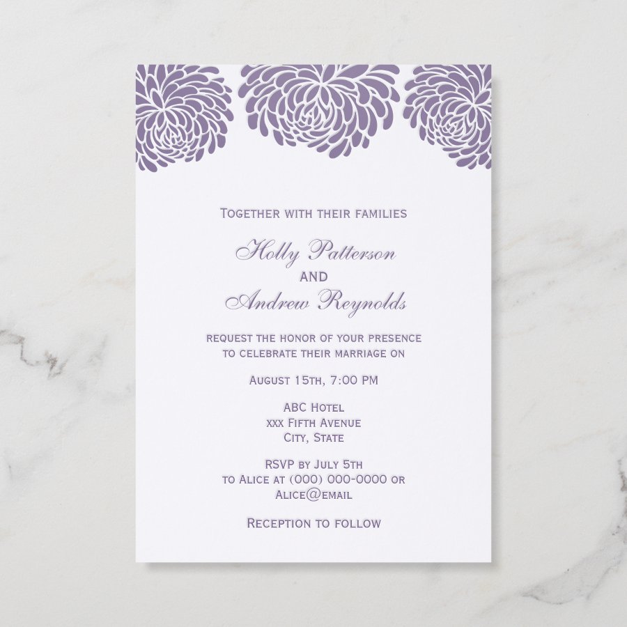 Large Elegant Flowers Wedding Couple Letterpress Photo Cards