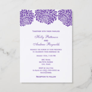 Large Elegant Flowers Wedding Couple  Letterpress Photo Cards