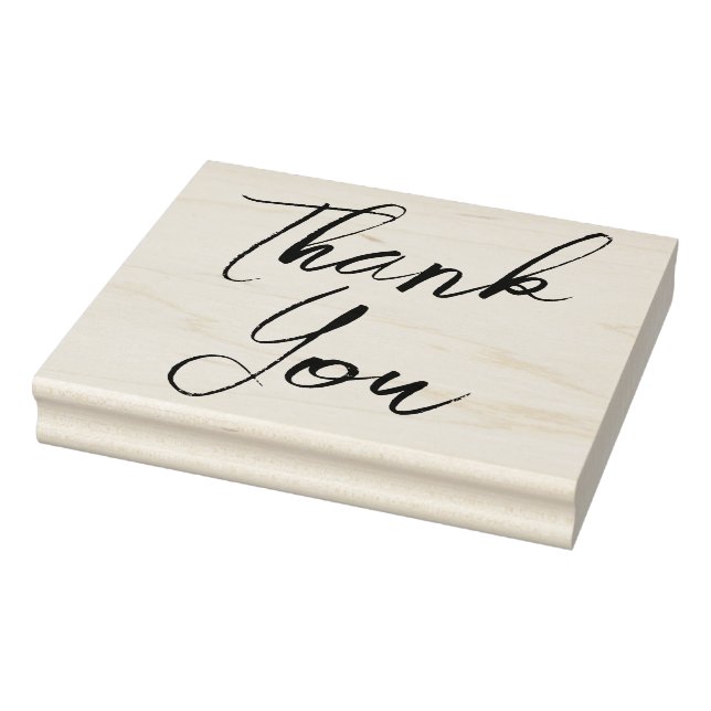 Large Elegant Script Thank You Rubber Stamp (Stamp)
