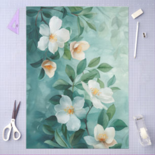 Large Elegant Watercolor Jasmine Decoupage Tissue Paper