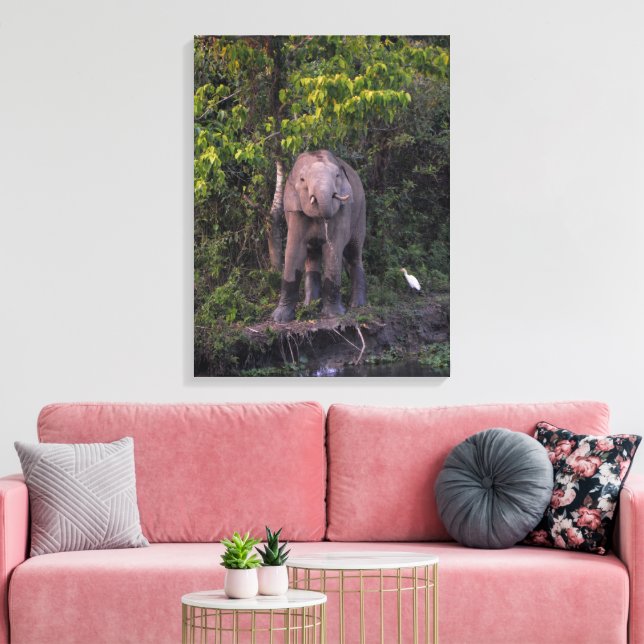 Large Elephant Wall Art Stretched Canvas Art     (Insitu(LivingRoom))