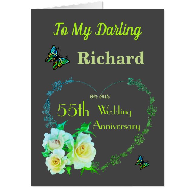 Large Emerald Husband Wedding Anniversary Greeting Card (Front)