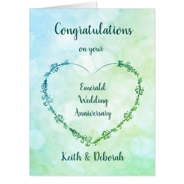 Large Emerald Wedding Anniversary design Card (Front)