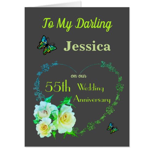 Large Emerald Wife Wedding Anniversary Greeting Card