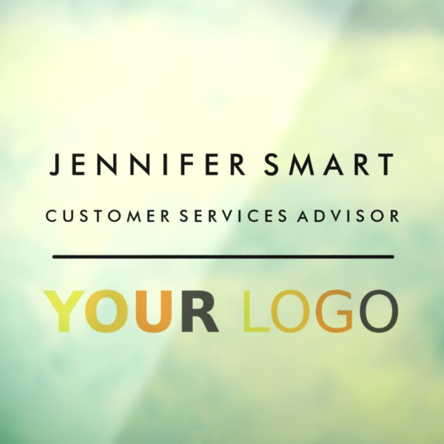 Large Employee Name Custom Logo Staff Window Cling (Sheet 3)