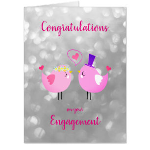 Large Engagement sparkly design Card