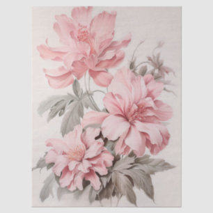 Large Ethereal Pink Floral Bouquet Decoupage Tissue Paper