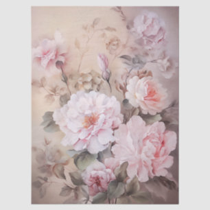 Large Ethereal Pink Floral Bouquet Decoupage Tissue Paper