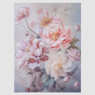 Large Ethereal Pink Floral Bouquet Decoupage Tissue Paper