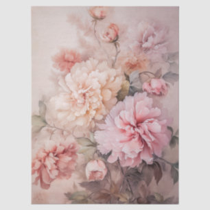 Large Ethereal Pink Floral Bouquet Decoupage Tissue Paper