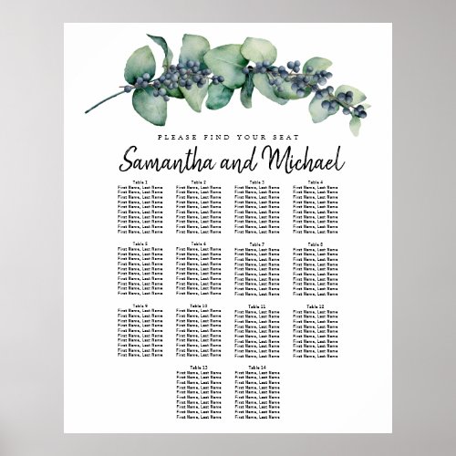 Large Eucalyptus Berry 14_Table Seating Chart