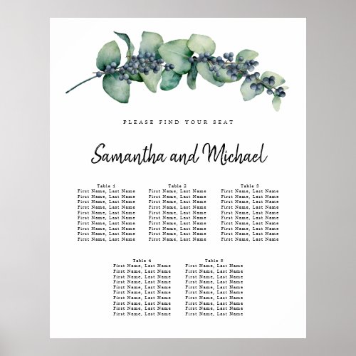 Large Eucalyptus Berry 5_Table Seating Chart