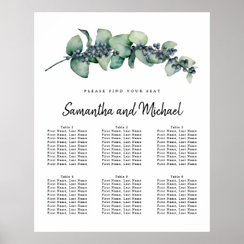 Large Eucalyptus Berry 6_Table Seating Chart